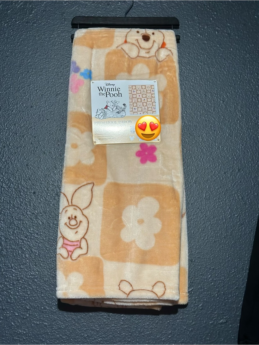 Disney Winnie the Pooh Peach and Cream Plush Throw
